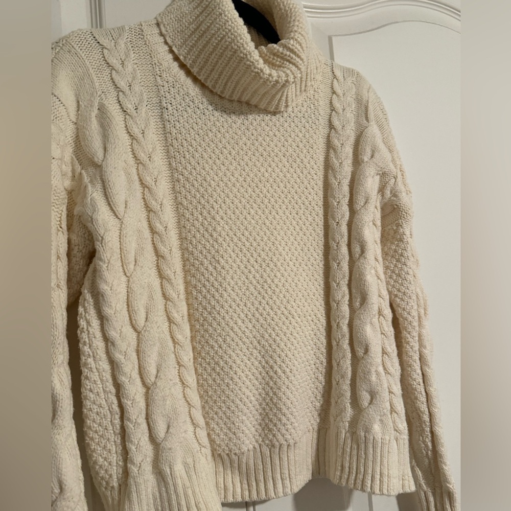 Madewell Women’s Cable Knit Turtleneck Sweater - Picture 2 of 6
